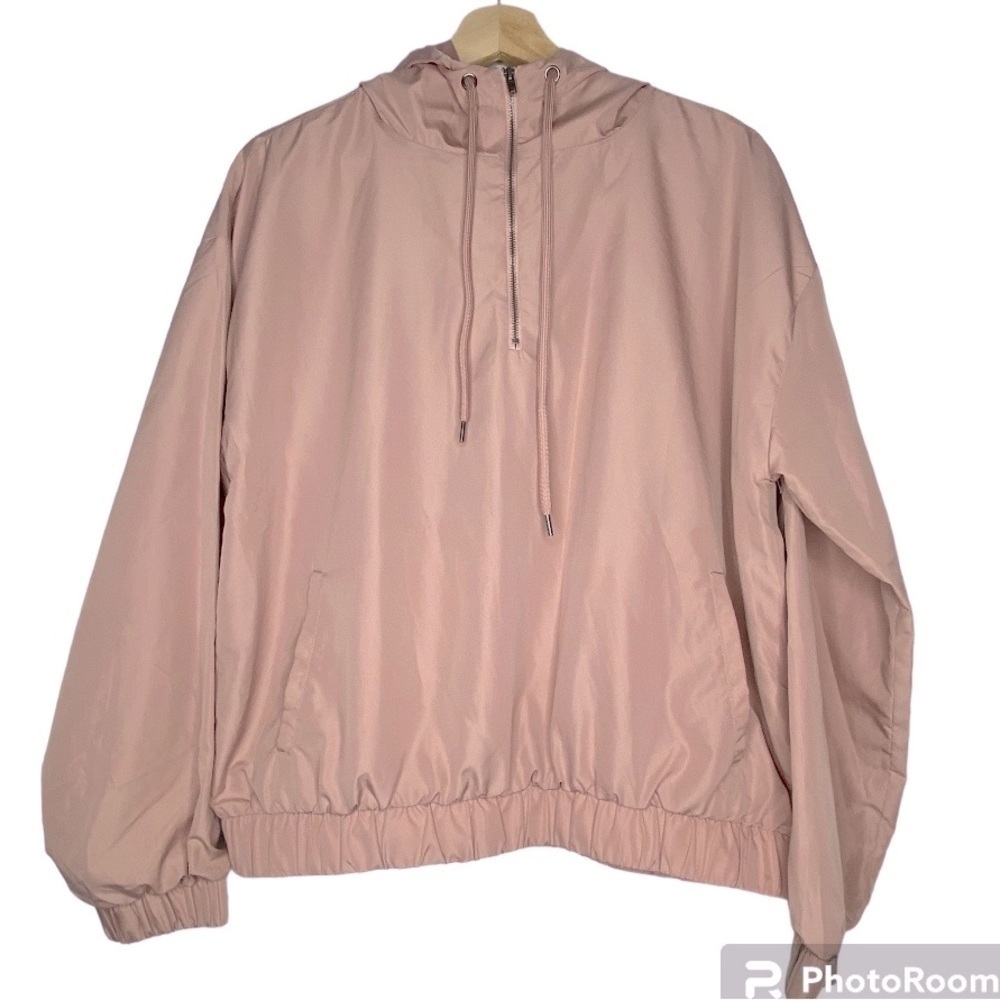 FOREVER 21 DUSTY ROSE 3/4 ZIP FRONT HOODIE
